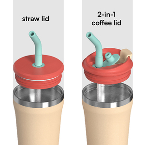 Hồng ling 12oz 16oz Hot Bán du lịch tái sử dụng đôi tường thép không gỉ cách điện cà phê uống nóng cốc cốc lạnh với nắp - Product Image 3