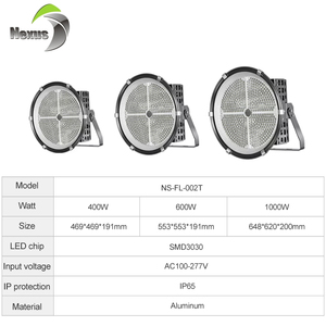 Lámpara de Mástil Alto LED Negra para Exteriores, Ahorro de Energía, Impermeable IP66, para Estadios, Parques, Jardines, Plazas, <span class=keywords><strong>400W</strong></span> 600W 1000W - Product Image 2