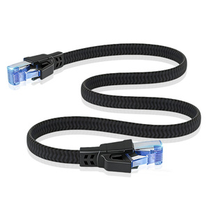 Factory Wholesale Cat8 Flat Braided <b>Ethernet</b> <b>Cable</b> 40Gbps SFTP Network Patch Cord - Product Image 2