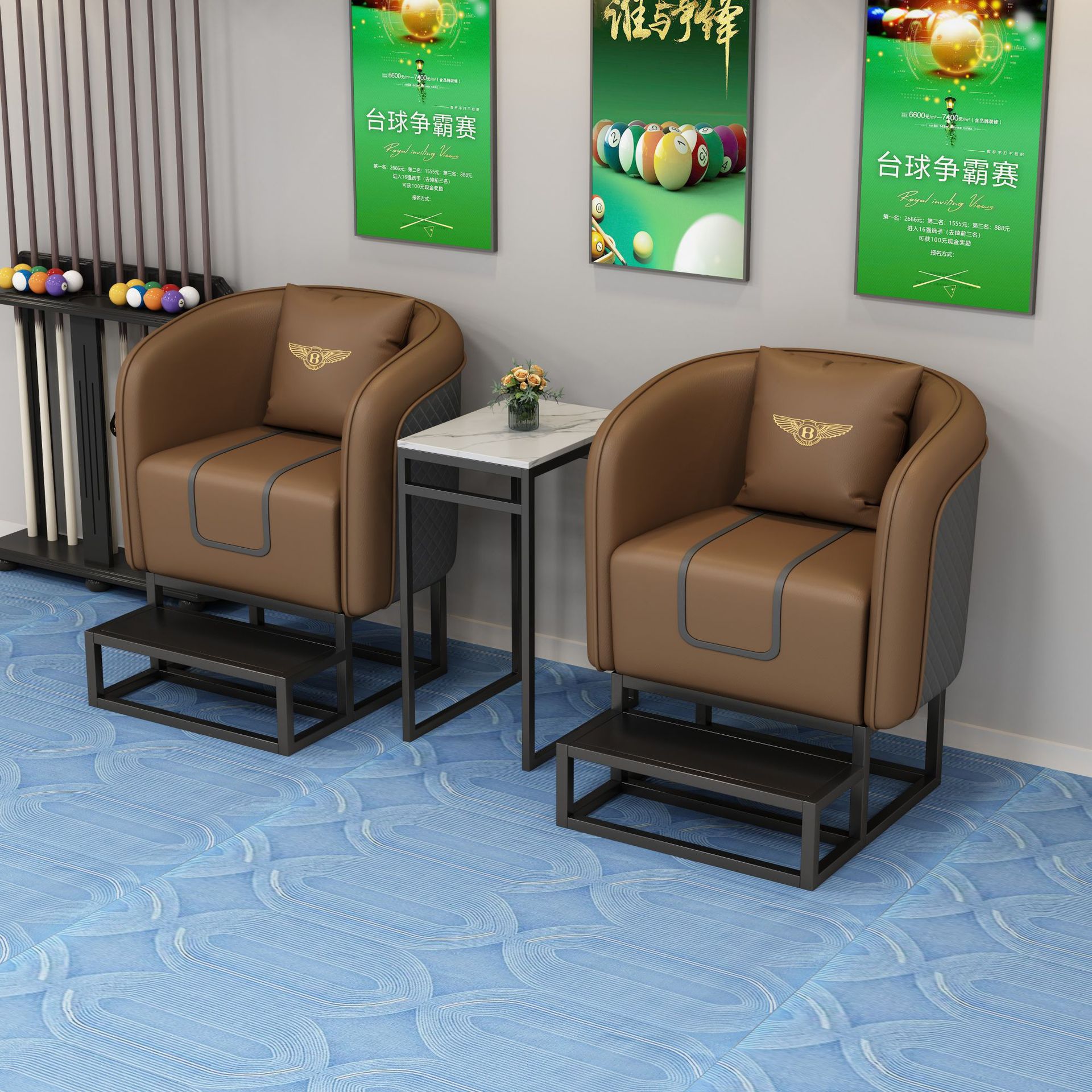 11 Coffee table (brown - heightened with footrest)