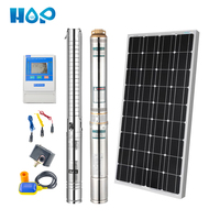 HOP Pompe solaire hybride submersible AC DC Difful Metering Acier inoxydable Plastique transparent Brushless pour puits solaires profonds