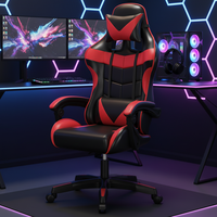 Chaise de gaming pivotante pour la maison et les cybercafés, avec revêtement en similicuir, réglable en hauteur, idéale pour le bureau, modèle transfrontalier