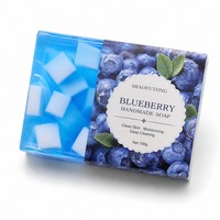 Savon artisanal à la myrtille en gros, visage et corps, huile essentielle de fruits, mousse crémeuse nourrissante, tous types de peau, OEM 200g