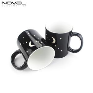 Taza de Sublimación de 11 oz que Cambia de Color con la Palabra LOVE Grabada, Taza de Cerámica en Blanco para Personalizar con Diseño de Luna y Estrella, Taza con Rosa - Product Image 5