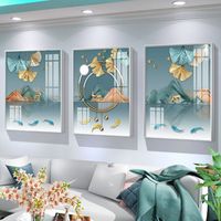 Décoration d'intérieur de luxe, nouveau produit, peinture abstraite simple, peinture sur verre, peinture sur porcelaine triple cristal
