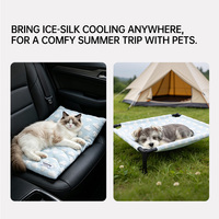 Coussin rafraîchissant pour animaux de compagnie en nylon et coton, matelas respirant pour chien, coussin d'été portable pour extérieur, tapis de couchage amovible et lavable