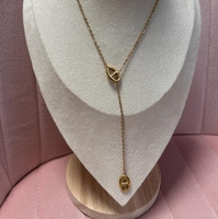 Collier pendentif en maille marine pour femme en acier inoxydable 316L plaqué or 18 carats, bijoux de haute qualité, cadeau