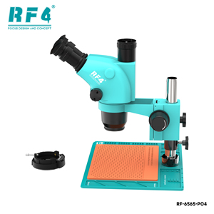 RF4光学ステレオ三眼実体顕微鏡 6.5-65倍 LEDリングライト 6565-PO4 材料科学サンプル観察教育用 - Product Image 6