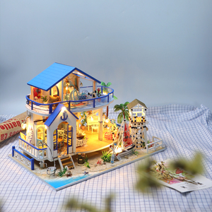 Hongda 13844 nouvelle mode bricolage <span class=keywords><strong>Miniature</strong></span> <span class=keywords><strong>maison</strong></span> de poupée en bois <span class=keywords><strong>maison</strong></span> de poupée bricolage en bois <span class=keywords><strong>Miniature</strong></span> <span class=keywords><strong>maison</strong></span> avec lumière - Product Image 6