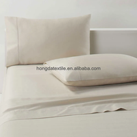 Parure de draps ajustés 400TC 100% coton tissé uni, poches profondes élastiquées, doux, lisses et respirants, plusieurs tailles disponibles