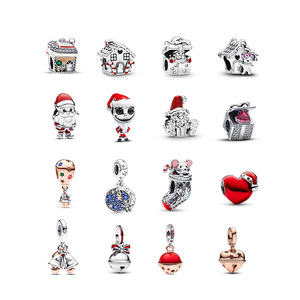 Abalorio de Plata de Ley S925 de Santa Claus de <span class=keywords><strong>Pandora</strong></span> para Pulseras DIY de <span class=keywords><strong>Navidad</strong></span> - Product Image 1