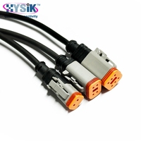 Rangkaian Kabel Deutsch DT04-2P Male Overmolded 2 Pin 2M 14AWG IP68 Tertutup untuk Harness Lampu Truk Tugas Berat