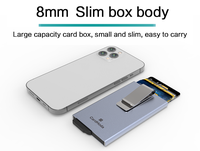 Porte-cartes automatique CardHoda, fin et élégant en aluminium, 6 pouces, anti-RFID, léger, 8 mm d'épaisseur, 50 g, multifonction, sans fermeture