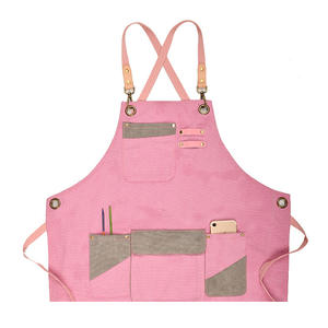 Tablier en toile rose fille en colère, cuisine résistant à <span class=keywords><strong>l</strong></span>'huile barista jardinage tatouage artiste en relief <span class=keywords><strong>assiette</strong></span> en cuir - Product Image 5
