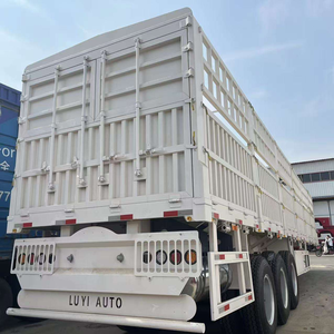 รถพ่วงกึ่งพ่วงแบบมีรั้ว 4 เพลา 5-10 ตัน ขนาดล้อ 12r22.5 พร้อมเสาเหล็ก ขาย - Product Image 2