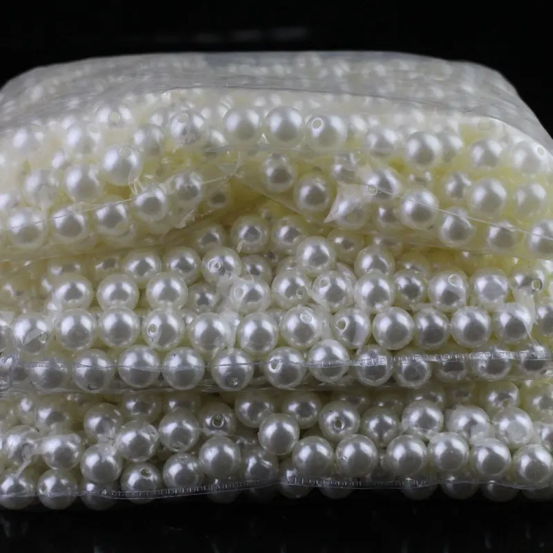 Factory Wholesale 1.5mm-20mm Solid Round ABS Plastic Pearl Beads White Imitation Pearl