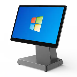 Monitor de pantalla táctil de 15,6 pulgadas con pantalla ancha, POS caja registradora, sistema Windows Android Pos con Nfc y escáner