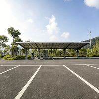 Structure de carport préfabriquée en acier léger durable pour parking extérieur, conception à longue durée de vie, forme en H robuste