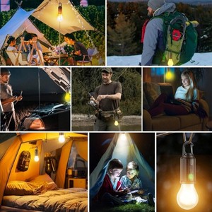Ampoule LED <span class=keywords><strong>solaire</strong></span> portable pour le camping, lumière extérieure étanche en tungstène, lampe de secours pour tente, <span class=keywords><strong>randonnée</strong></span>, panne de courant - Product Image 6
