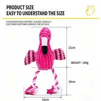 Jouet en peluche couineur flamant rose personnalisé pour chien, jouet à mâcher pour animaux de compagnie, vente en gros