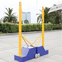 Base roulante mobile pour poteau multisports |   Poteau de filet de volley-ball, badminton et tennis réglable en hauteur et imperméable pour salle de sport et école