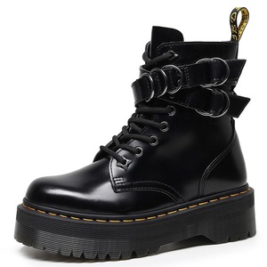 British thick-soled 8-hole locomotive <b>boots</b> with side zippers and round snap fasteners women's short <b>boots</b> work <b>boots</b> - Product Image 1