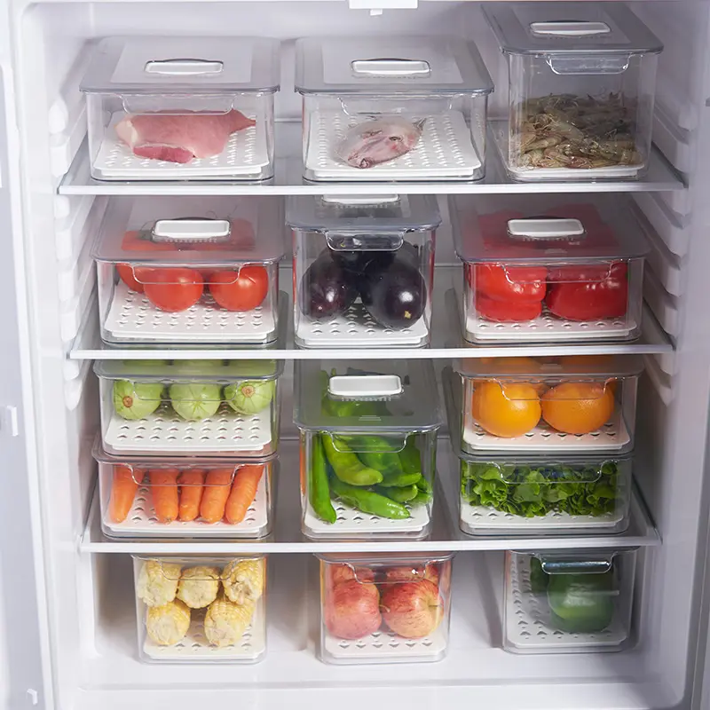 식품 저장 상자 뚜껑 냉장고 가정용 서랍 냉장고 보관 상자 과일 야채 캔 홀더