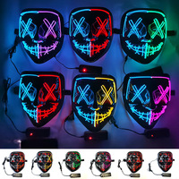 Masque Joker personnalisé avec LED EL lumière froide PVC soie EVA impression pour Cosplay fête effrayante Noël Halloween décorations de bal