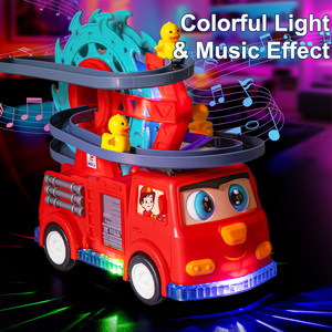Coche de Juguete Eléctrico con Diseño de Camión de Bomberos de Pato, con Luces y Música, <span class=keywords><strong>para</strong></span> Niños, Hecho de Plástico Duradero de Alta Calidad, con <span class=keywords><strong>Pista</strong></span> Deslizante - Product Image 3
