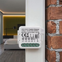 Precio de Fábrica en China para Módulo de Interruptor Inteligente Wi-Fi de 4 Vías ABS Retro con Asistente de Google PST-S04