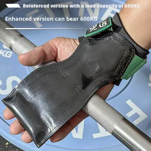 Gants de fitness VG Pro Assist avec protection épaissie pour la paume et <span class=keywords><strong>support</strong></span> pour le poignet, pour soulevé de terre, haltérophilie, remise en forme, remorquage, tractions, et ceinture de préhension auxiliaire pour barre. - Product Image 2