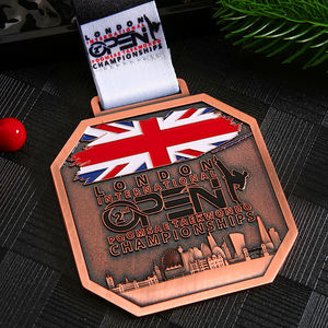 Индивидуальный дизайн: медаль для единоборств (1-я, 2-я, 3-я), с эмалевым логотипом, для тхэквондо, спортивная награда, с ланъярдом - Product Image 4