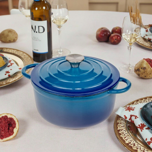 Rôtissoire en fonte <span class=keywords><strong>Cocotte</strong></span> Ronde 5L Noir 26cm Batterie de cuisine Marmite Casserole en fonte Fer à repasser - Product Image 1