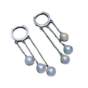 Accessoires en argent S925 pour la fabrication de bijoux, boucle d'oreille creuse multi-perles avec perles de 5 à 8 mm, 21754 pour boucles d'oreilles en perles - Product Image 4