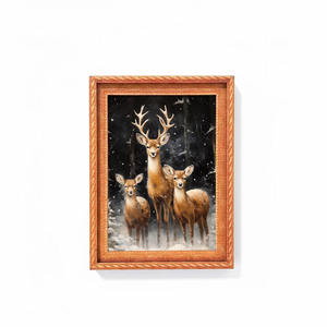 Custom Christmas Wooden <b>Frame</b> Fridge Magnet Set Santa Snowman Reindeer Art Holiday Kitchen Decoration Winter Home Ornament - Product Image 3