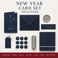 Carte de vœux personnalisée 2027 en carton bleu nuit avec feuille d'argent Southern Cross et enveloppe, impression de logo OEM, en pâte recyclée