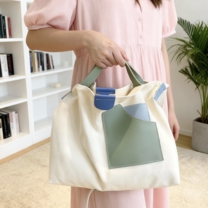 Factory Wholesale Fashion Large-capacity Reusable <b>Canvas</b> Tote Bags and Crossbody Bags - Product Image 4