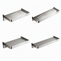 Étagère de salle de bain en acier inoxydable 304 sans perçage, support mural pour téléphone de toilettes, plateau de rangement pour toilettes publiques