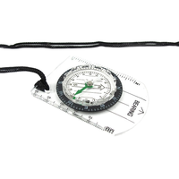 Boussole multifonctionnelle d'extérieur, règle, étui en acrylique, échelle de carte directionnelle lumineuse (cm/pouce), équipement de camping pour les aventures de randonnée