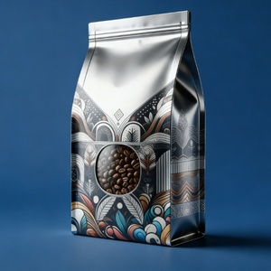 Sachets de café à fond plat avec fermeture à lien métallique, imprimés sur mesure avec logo, recyclables et biodégradables, avec valve à fermeture éclair pour emballage de ciment et de bonbons Zhihe - Product Image 3