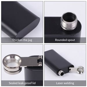 ขวดเหล้าทรงสี่เหลี่ยมเล็ก พกพาสะดวก ทำจากสแตนเลส เหมาะสำหรับการเดินทาง - Product Image 6