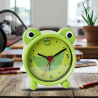 Horloge de table vibrante en forme de grenouille de dessin animé, en plastique, à quartz, Reloj, horloge de bureau