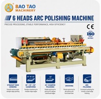Machine à polir à arc BAOTAO à 6 têtes, moteur 18 kW, surfaces incurvées en granit et marbre, finition automatique des bords haute précision