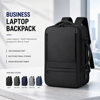 Tas Ransel Laptop Anti Air Motif Geometris Logo Kustom Kapasitas Besar untuk Kantor dan Perjalanan dengan Port USB Pengisian Daya dan Ritsleting