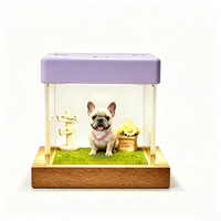 Boîte commémorative moderne pour animaux de compagnie avec projection holographique 3D, base en bois, interaction vocale, contrôle tactile, sans téléphone requis, personnalisable