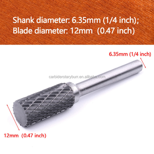 1/4 şaft oyma kesme taşlama sondaj parlatma araçları 6mm çift kesim Tungsten karbür çapak - Product Image 5