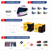 Casque de moto intégral unisexe pour adultes, léger, en ABS, homologué DOT ECE, vente en gros avec personnalisation disponible