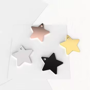 Fornitura diretta Logo personalizzato <span class=keywords><strong>a</strong></span> forma di <span class=keywords><strong>stella</strong></span> in metallo etichette Anti-perdita in acciaio inox incisione Laser lucidata carta di identità Pet tag - Product Image 3