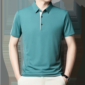 Polo da uomo alla moda a tinta unita, T-shirt a maniche corte semplici ed eleganti, top estivi - Ingrosso <span class=keywords><strong>abbigliamento</strong></span> uomo - Product Image 6