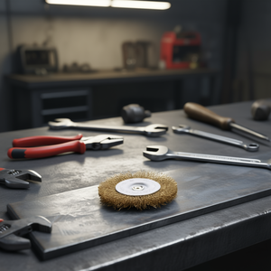 แปรงลวดสแตนเลสขนาด 50x6 มม. พร้อมก้านสำหรับขัดโลหะ - Product Image 3